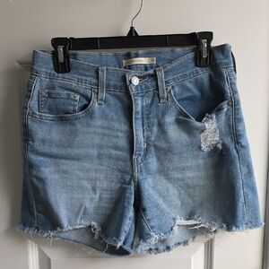 Levi's Mid Length Shorts Size 30 - Light Blue Distressed G210